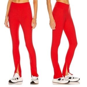 Year of Ours Red Ribbed Leggings